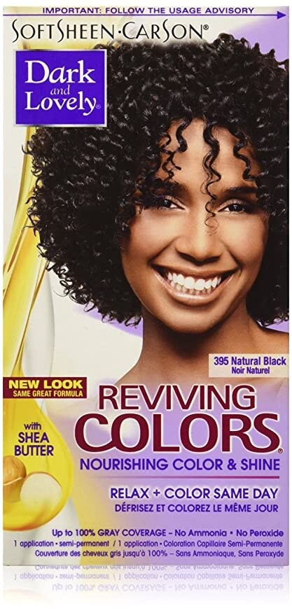 SoftSheen-Carson Dark and Lovely Reviving Colors Nourishing Color &amp; Shine, Natural Black 395