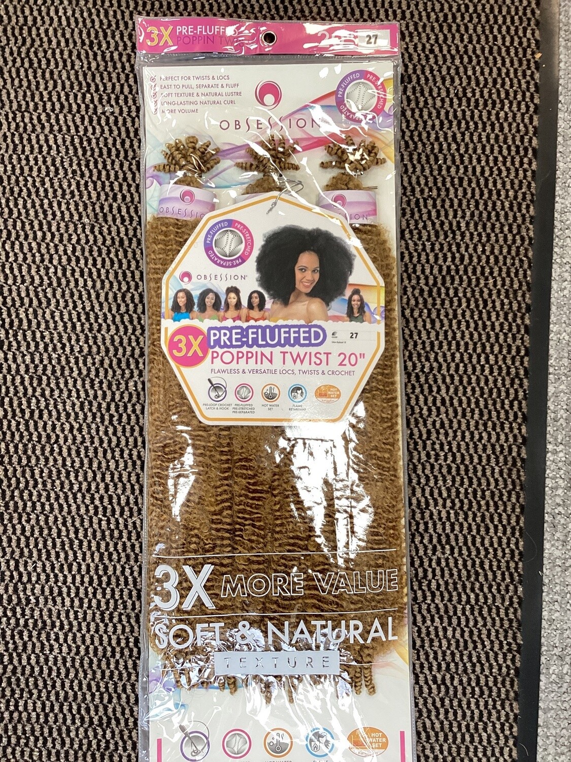 Obsession Bulk 3X Pre Fluffed Poppin Twist  20”, Color: 27