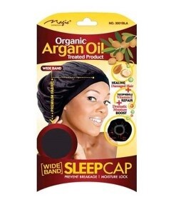 Magic Collection Organic Argan Oil Sleep Cap, Colour: Black