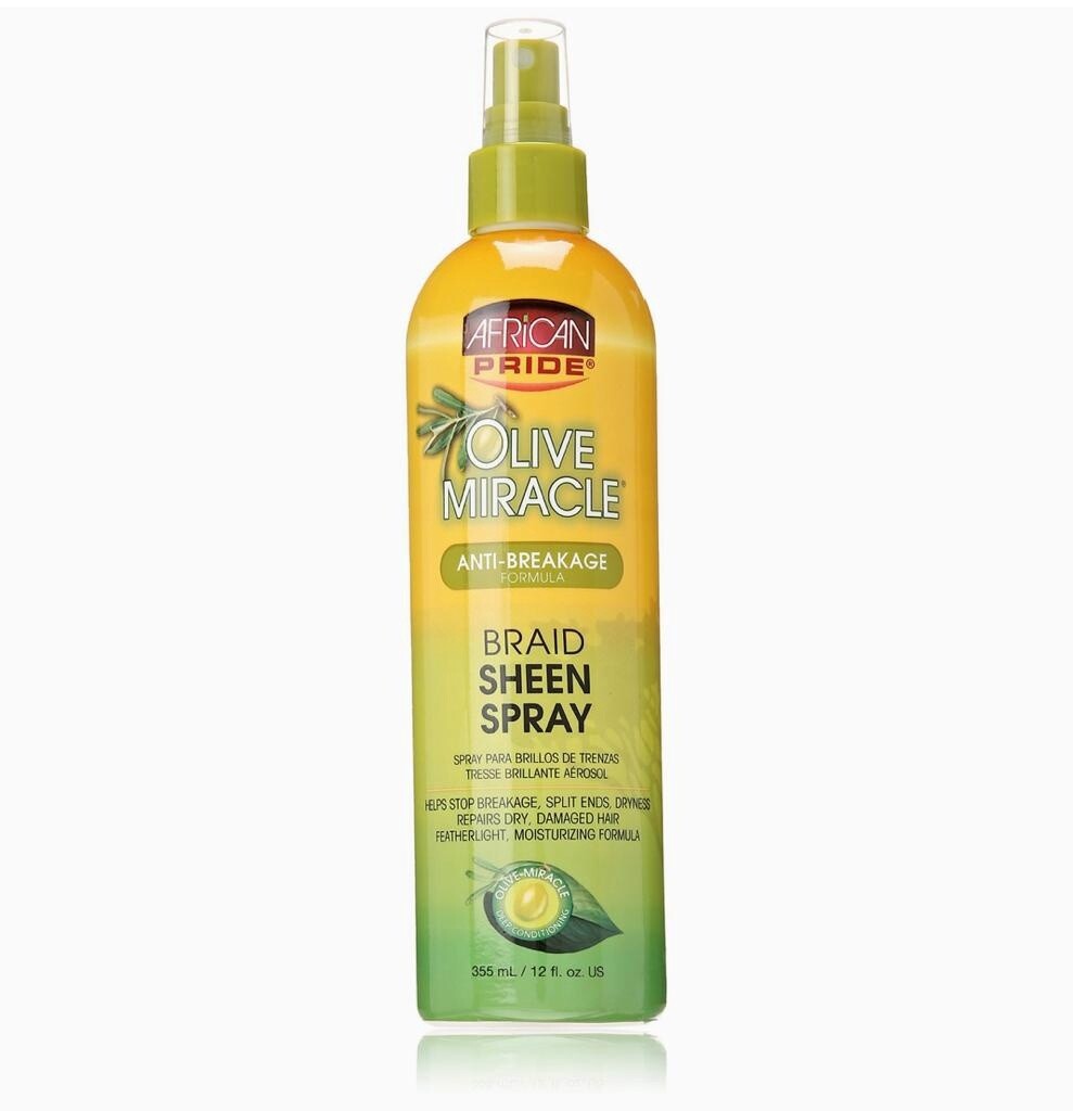 African Pride olive miracle braid sheen spray