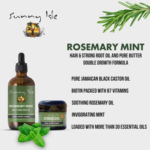 Sunny isle Rosemary mint hair and strong roots oil double growth formula