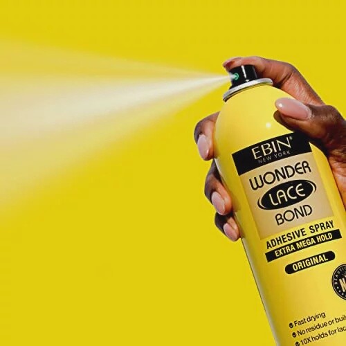 EBIN Wonder Lace Bond Adhesive Spray Mega Hold Original 180ml Yellow