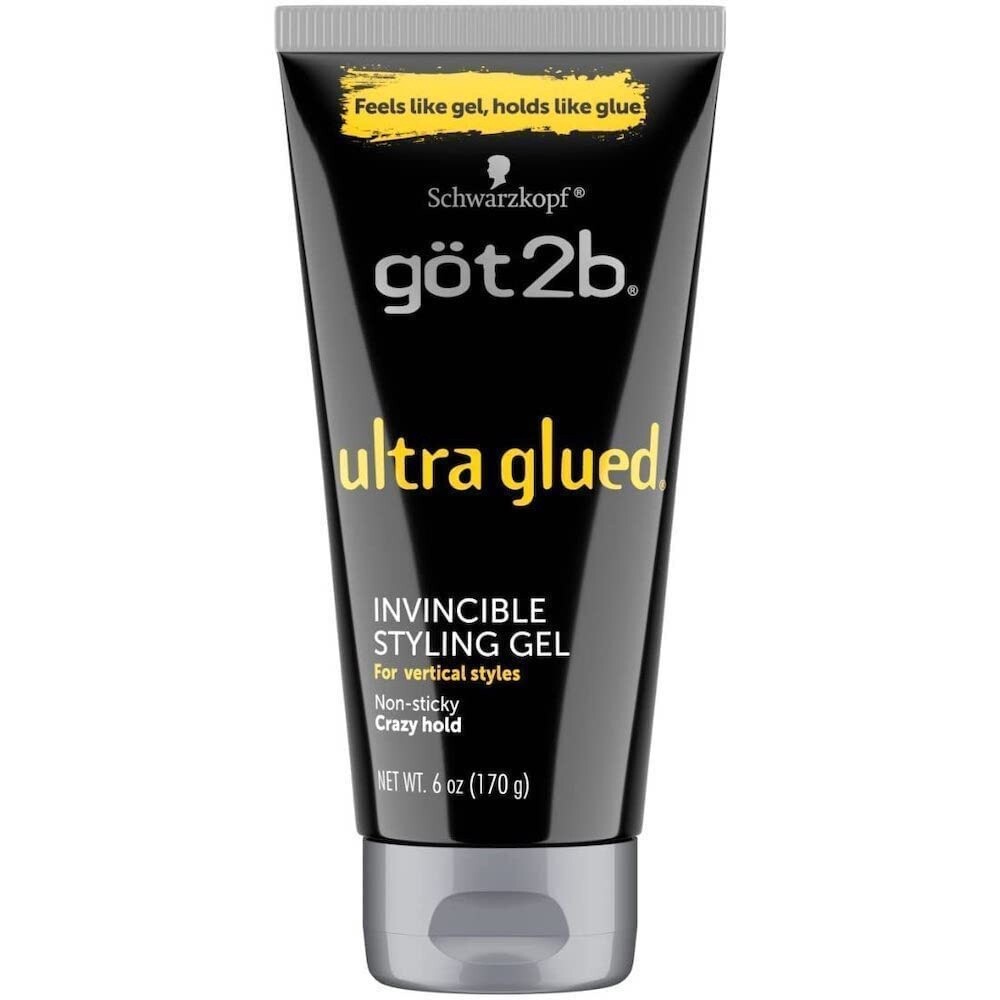 Got2b Ultra Glued Styling Gel Black Tube 6oz