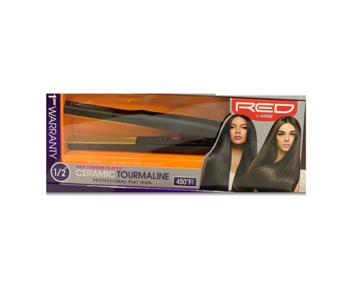 RED BY KISS Ceramic Tourmaline Flat Iron 1/2”