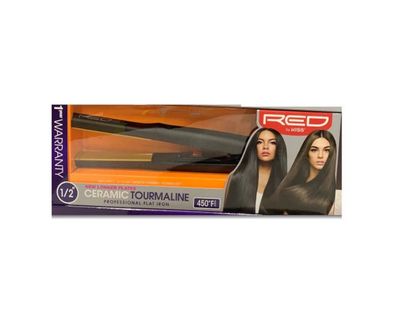 RED BY KISS Ceramic Tourmaline Flat Iron 1/2”