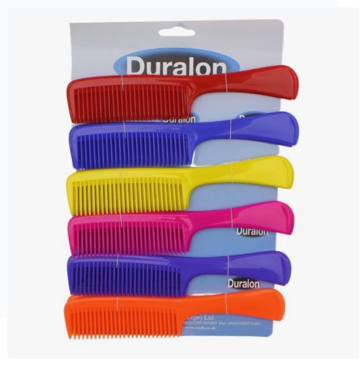Duralon Hair Comb with Handle- Assorted Colours