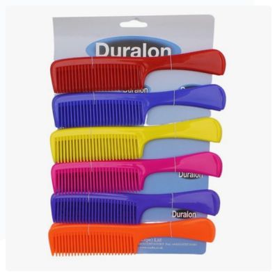 Duralon Hair Comb with Handle- Assorted Colours