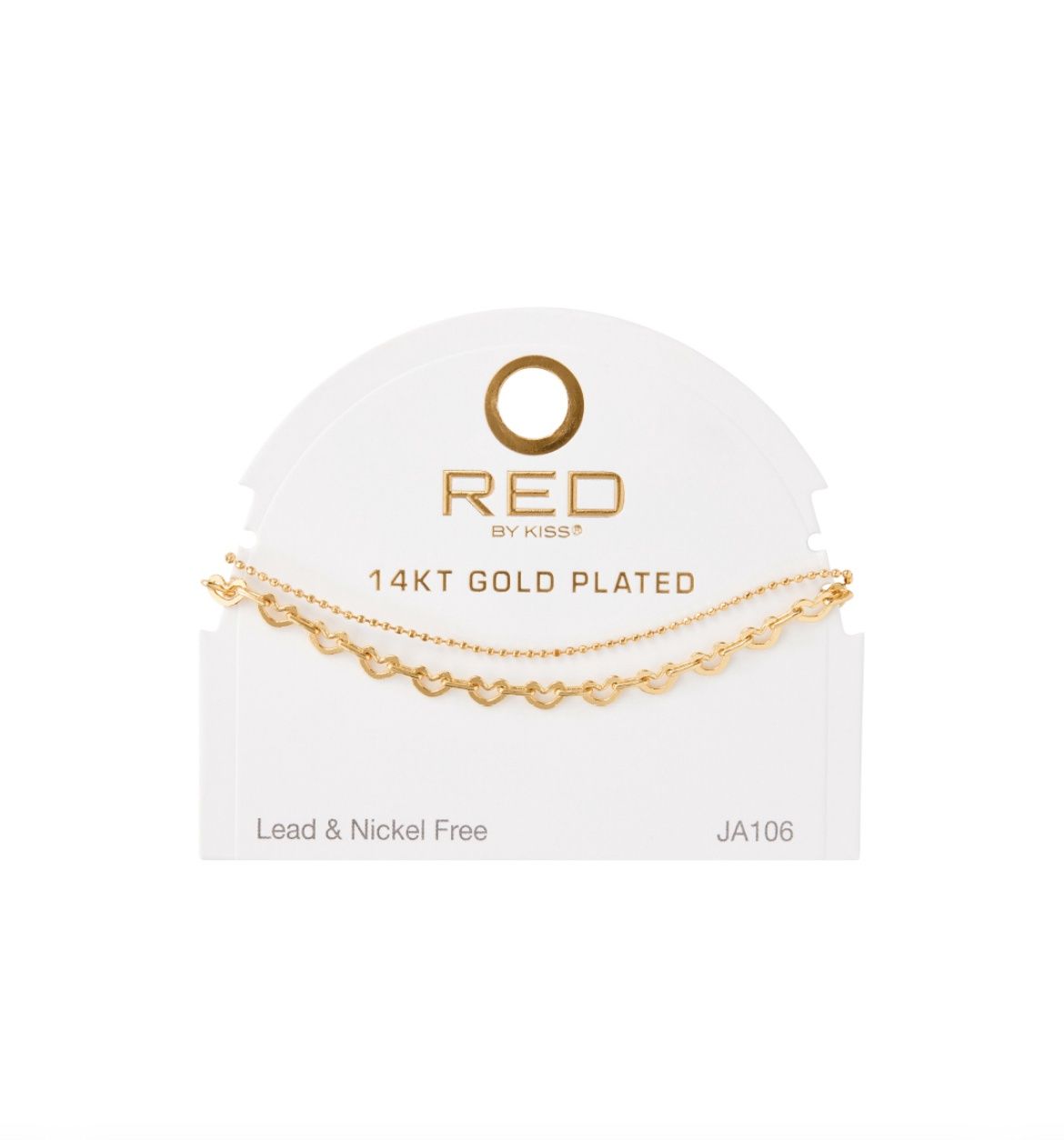 RED BY KISS GOLD PLATED ANKLET: LED AND NICKLE FREE