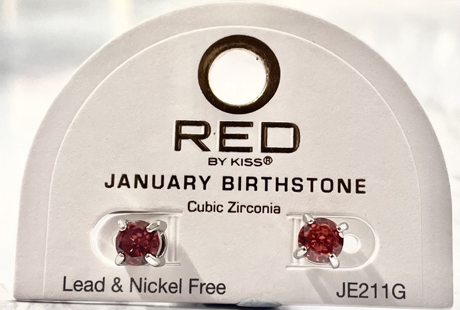 RED BY KISS BIRTHSTONE CUBIC ZIRCONIA, Style: JANUARY
