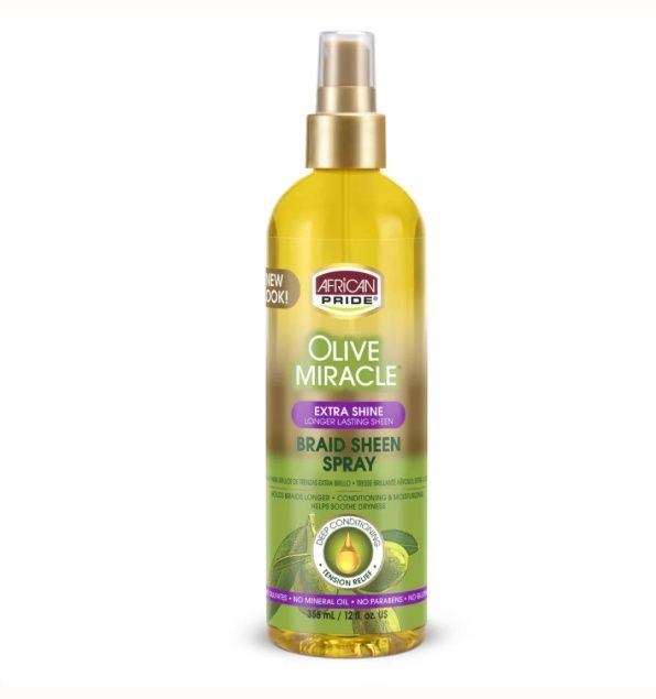 AFRICAN PRIDE OLIVE MIRACLE  EXTRA SHINE BRAID SHEEN SPRAY