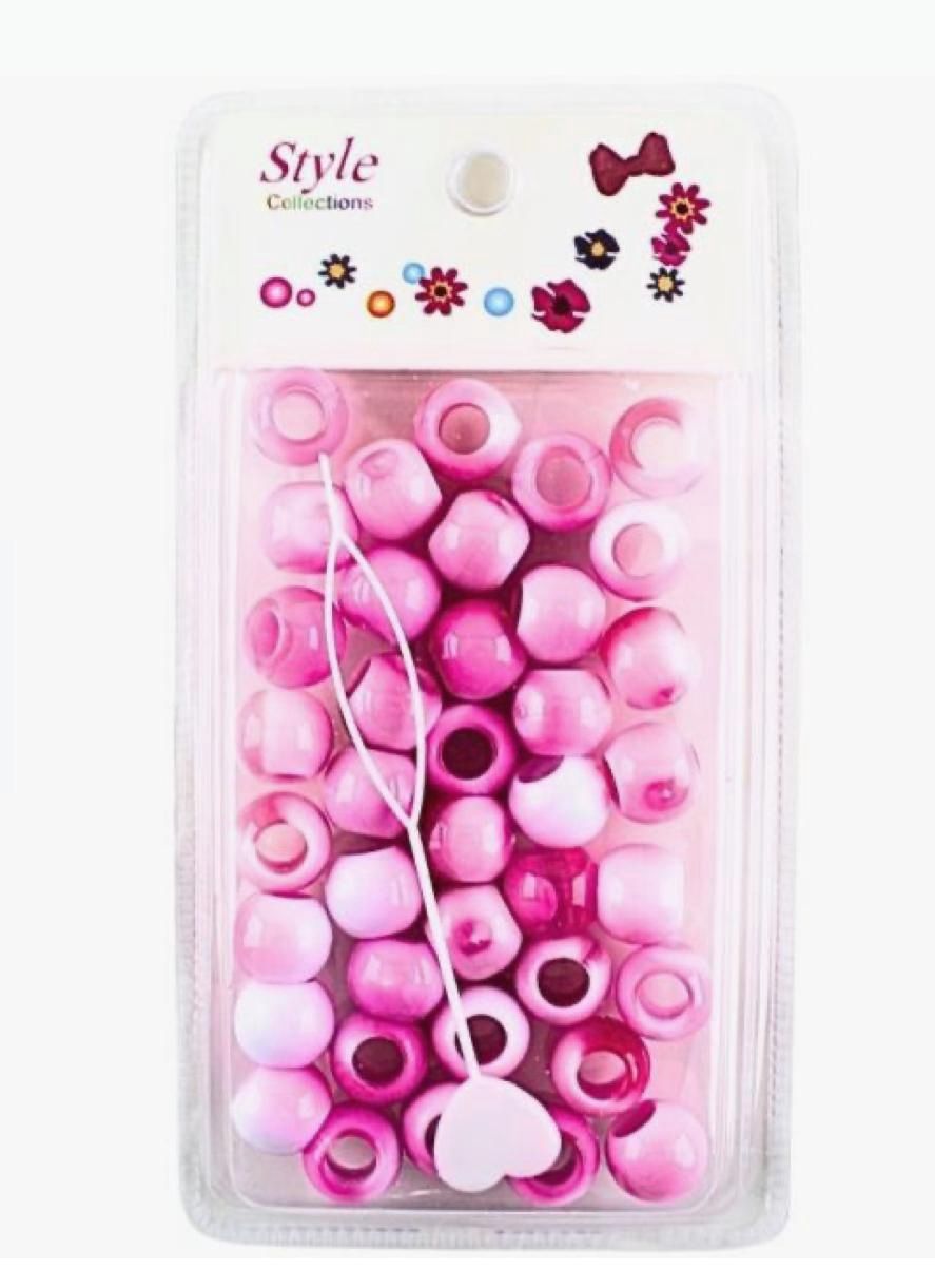 BEADS: TWO TONE, Color: Pink/White, Name: Beads