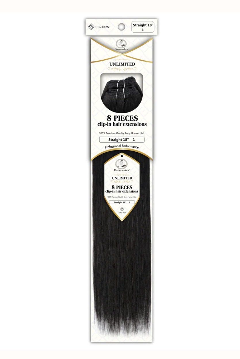 SINGLE WEFT 8PCS CLIP-IN 18" HUMAN HAIR