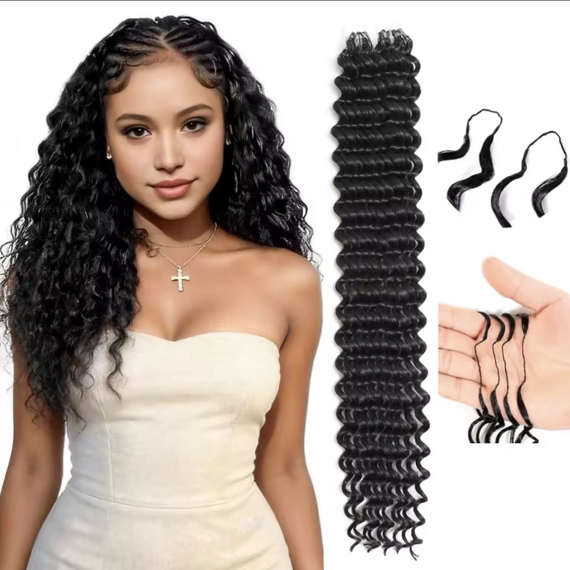 BOHO 100% HUMAN HAIR SEAMLESS CROCHET DEEP 18”