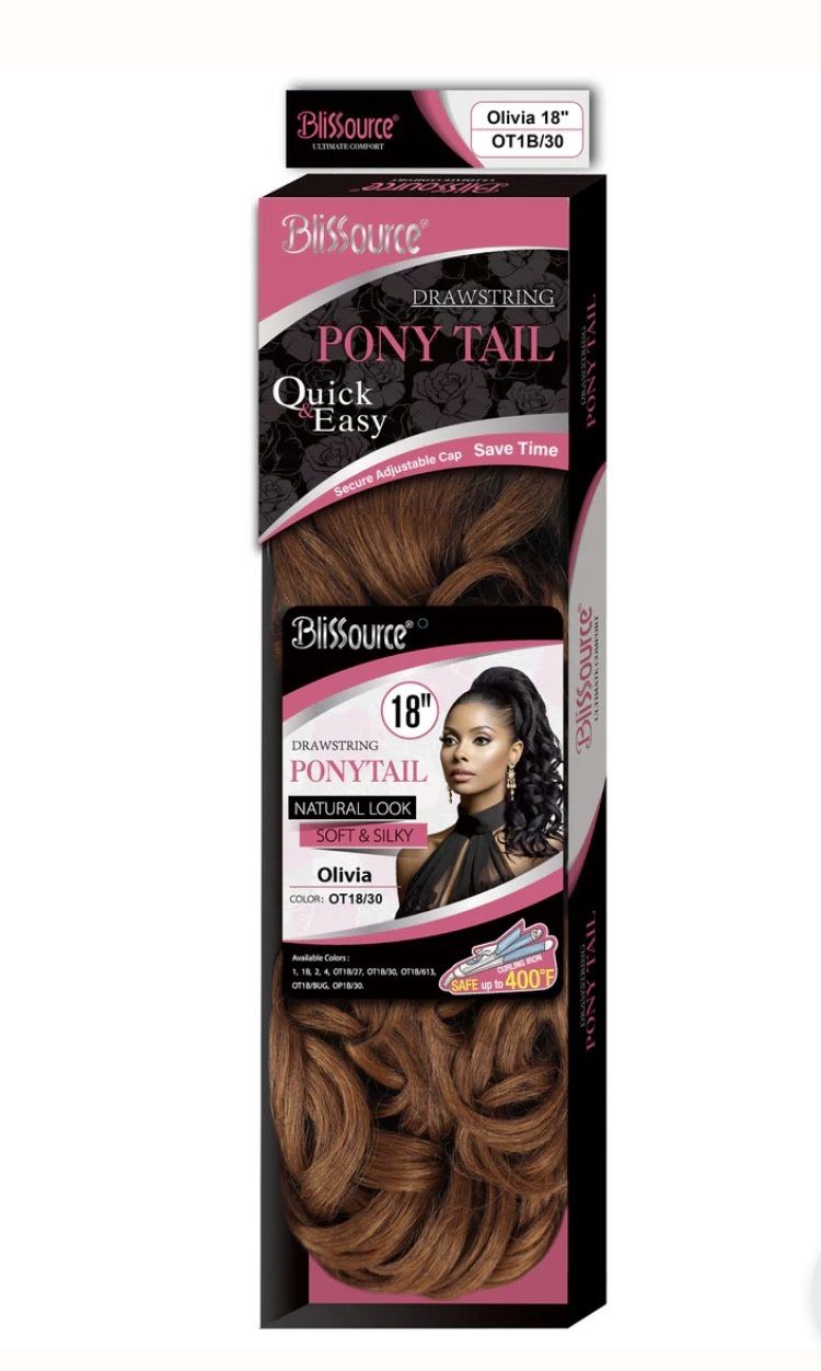 SYNTHETIC PONYTAIL 18”:  OLIVIA