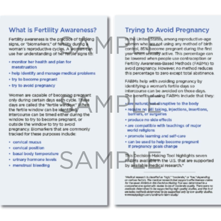 DECISION-MAKING TOOL (FOR AVOIDING PREGNANCY)