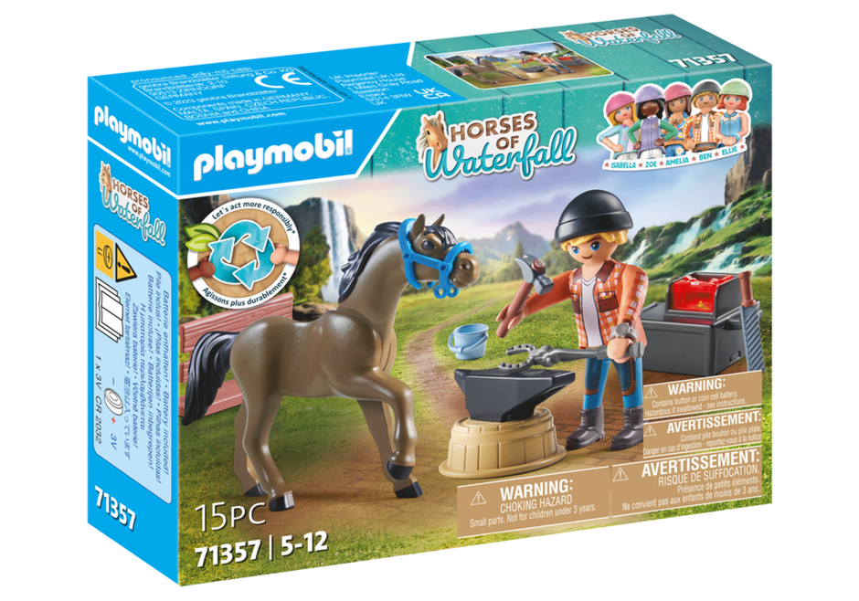Playmobil Horses of Waterfall 71357 - Farrier Ben and Achilles
