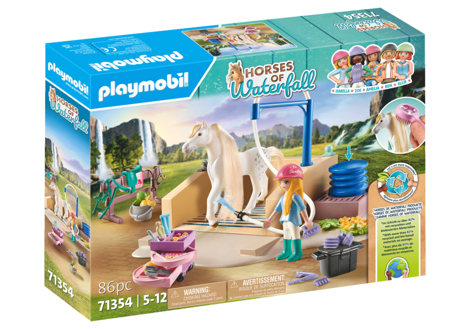 Playmobil Horses of Waterfall 71354 - Washing Station with Isabella and Lioness