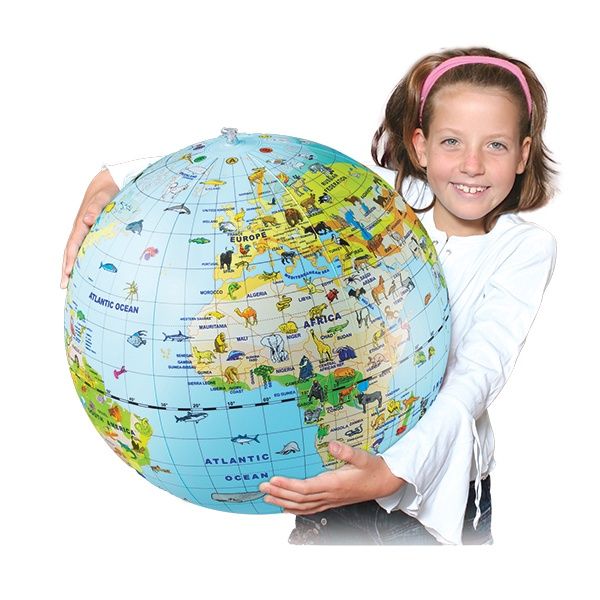 Caly -30cm Inflatable Globe with Animals