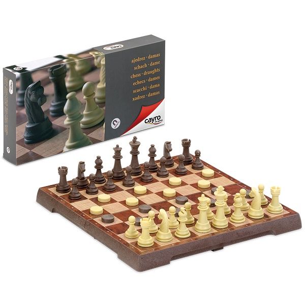 Cayro - Large Magnetic Chess &amp; Draught Set