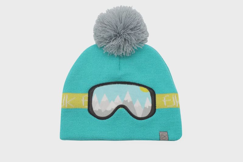 FlapJackKids - Turquoise Knitted Toque Ski  Goggles
