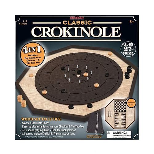 Kroeger - 27&quot; Classic Crokinole 4 in 1