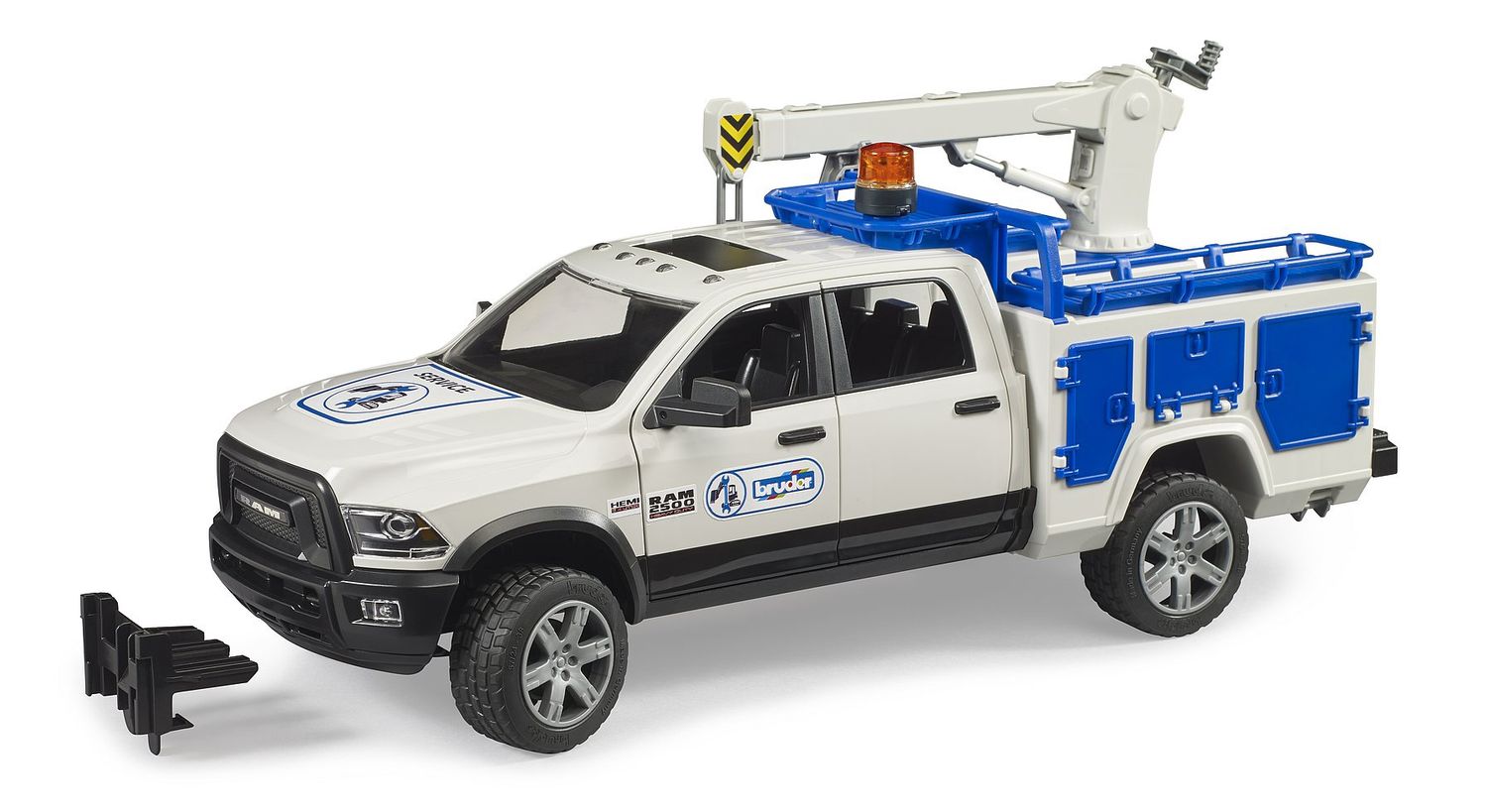 Bruder - RAM Service Truck with Crane &amp; Rotating Beacon Light