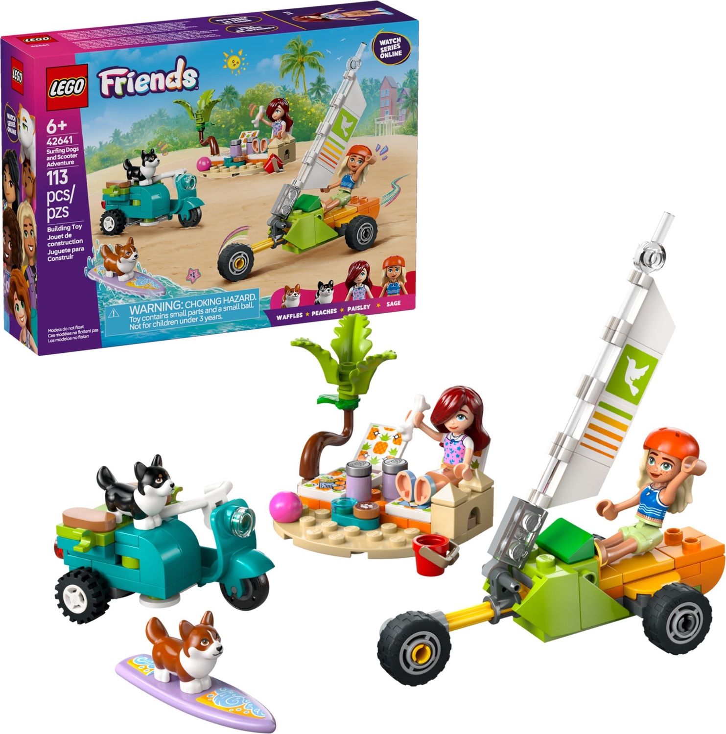Lego Friends 42641 - Surfing Dogs and Scooter Adventure