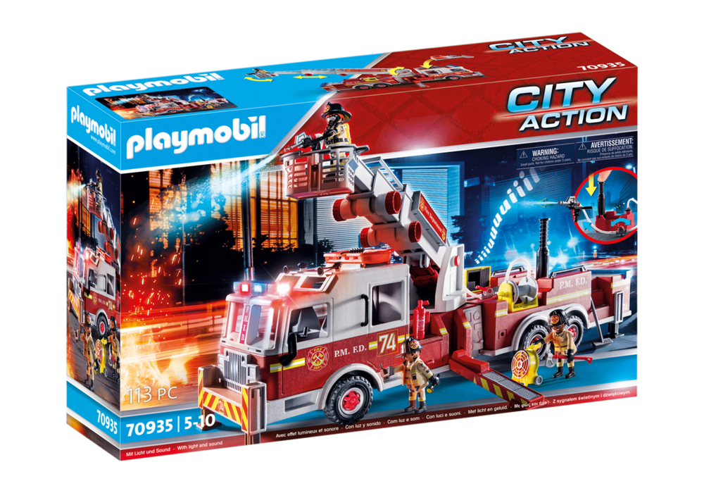 Playmobil City Action 70935 - Rescue Vehicles: Fire Engine with Tower Ladder