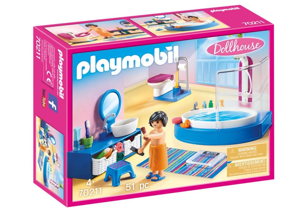 Playmobil Dollhouse 70211 - Bathroom with Tub