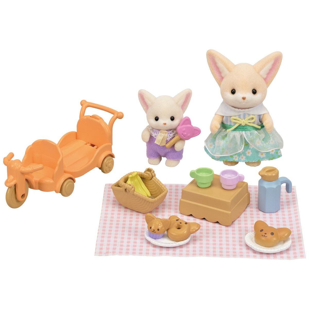 Calico Critters - Sunny Picnic Set ~Fennec Fox Sister &amp; Baby~