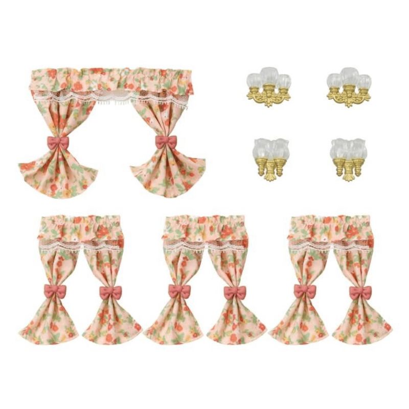 Calico Critters - Wall Lamps &amp; Curtains Set