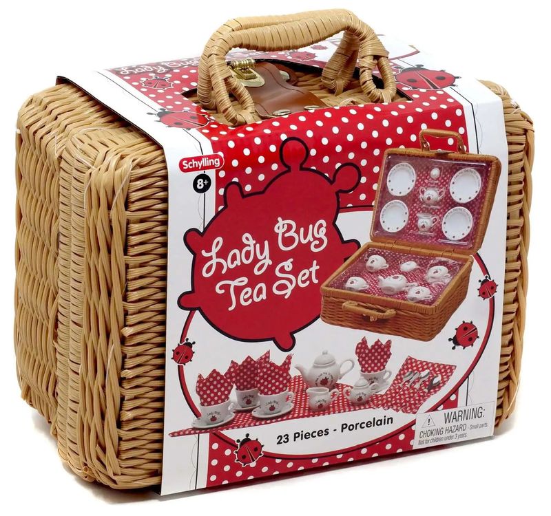 Schylling - Ladybug Tea Set with Basket
