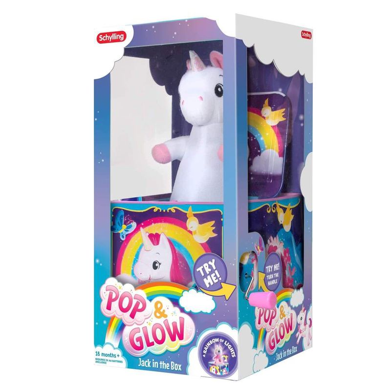 Schylling - Pop &amp; Glow Unicorn Jack-in-the-Box