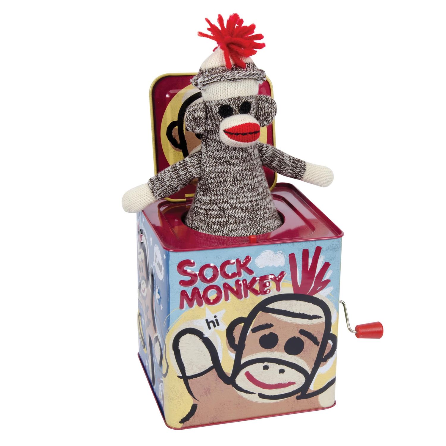 Schylling - Sock Monkey Jack-in-the-Box