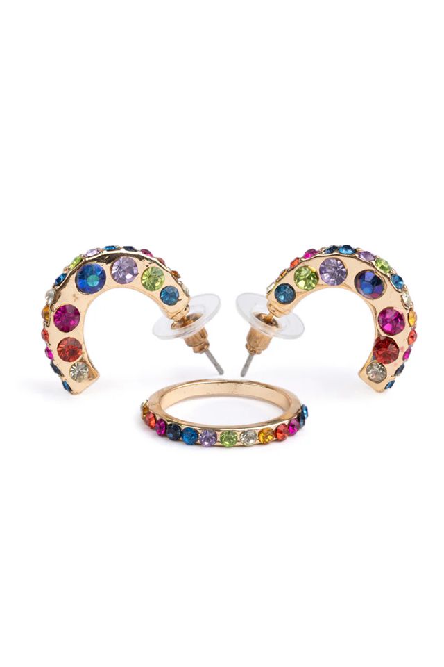 Great Pretenders - Boutique Chic Rockin&#39; Rhinestone Earrings &amp; Ring Set