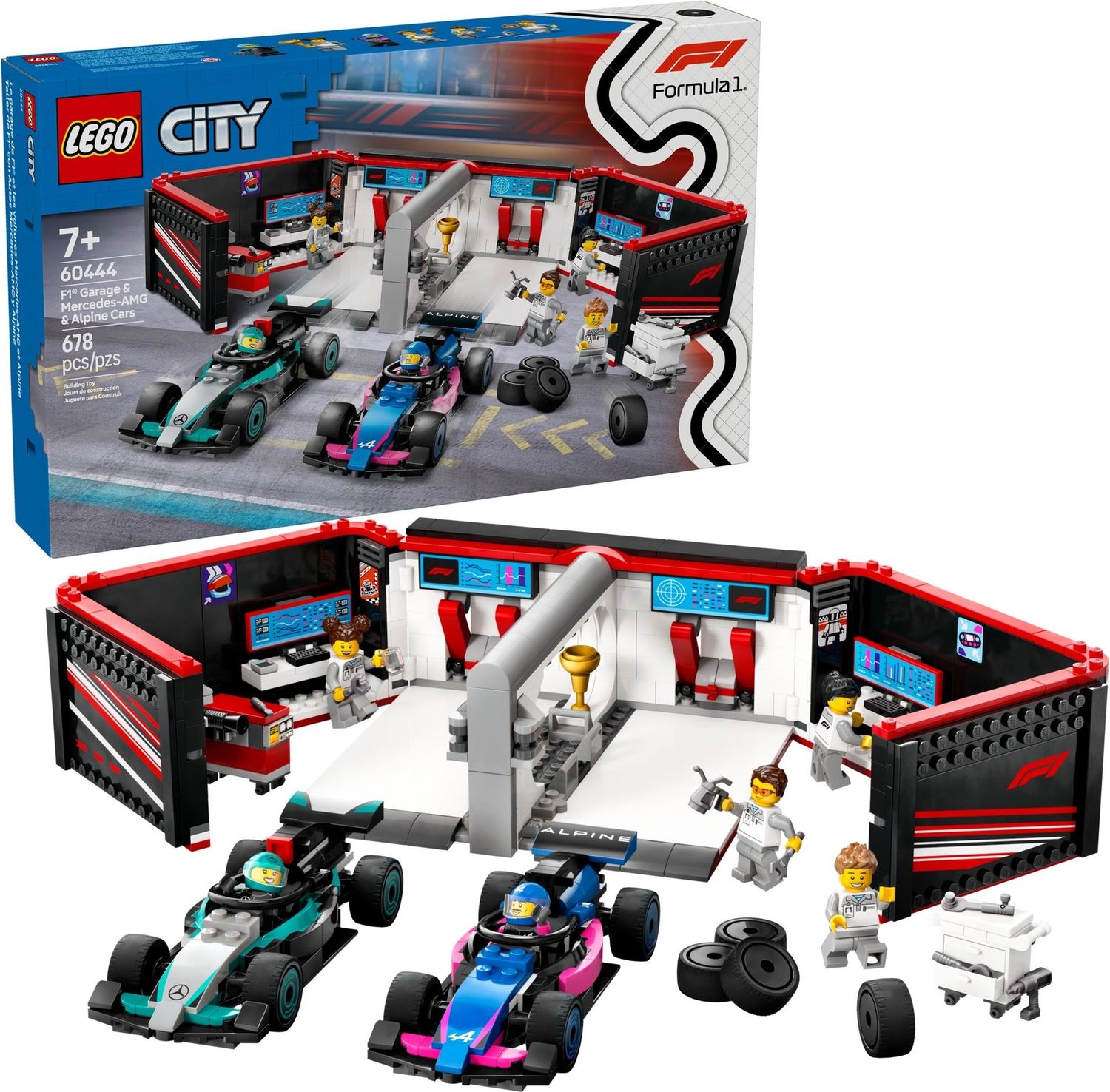 Lego City 60444 - F1 Garage &amp; Mercedes-AMG &amp; Alpine Cars