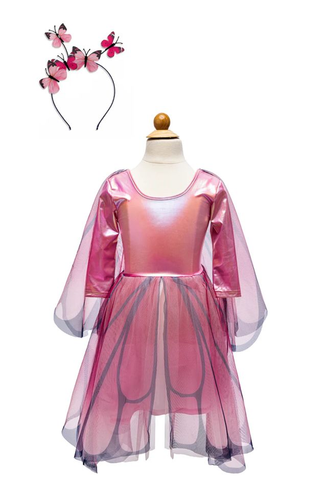 Great Pretenders - Pink Butterfly Twirl Dress with Wings &amp; Headband