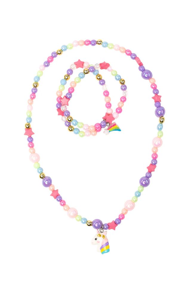 Great Pretenders - Cheerful Starry Unicorn Necklace &amp; Bracelet Set