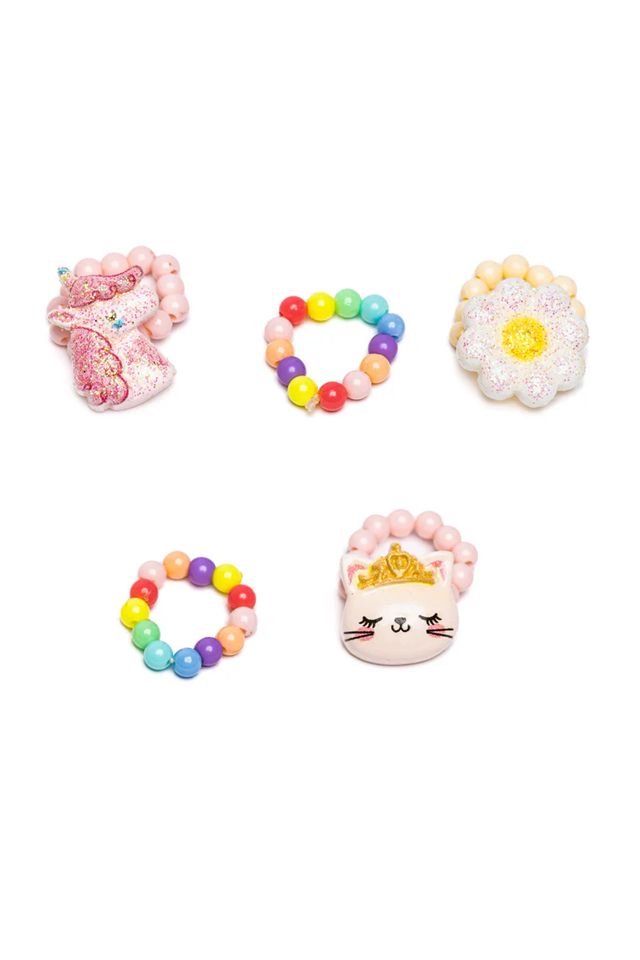 Great Pretenders - Flower, Kitty, Unicorn Elastic Ring Set