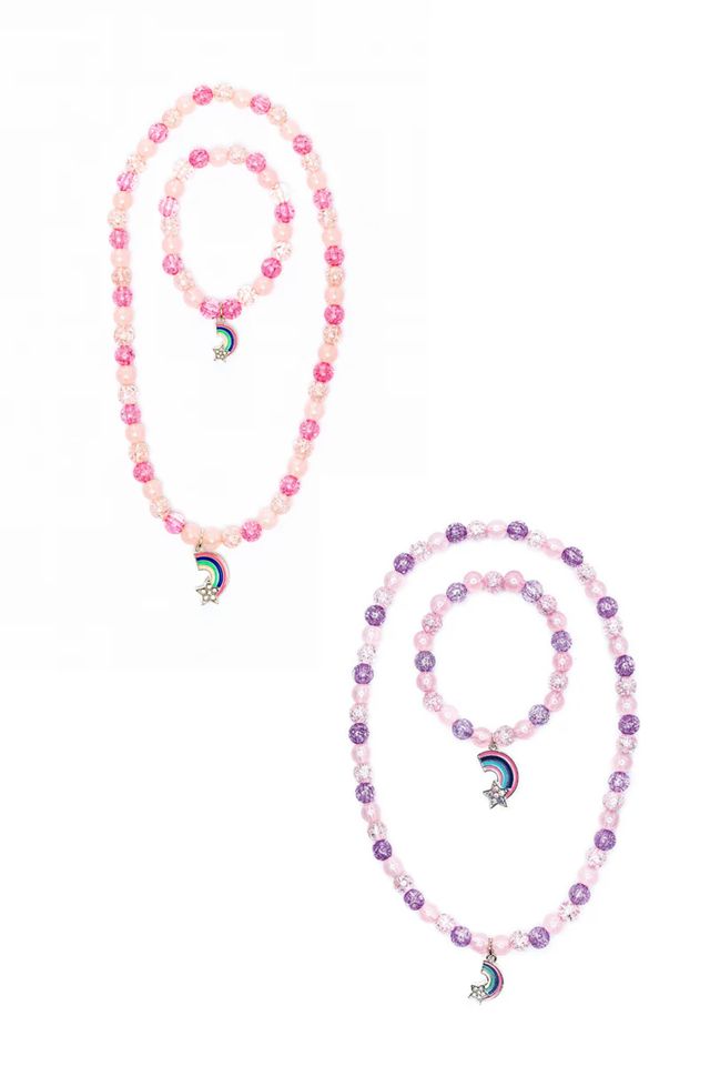 Great Pretenders - Purple Rainbow Necklace &amp; Bracelet Set