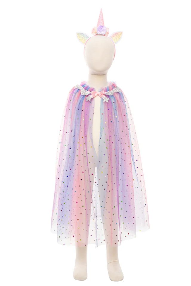 Great Pretenders - Rainbow Unicorn Cape &amp; Headband Set