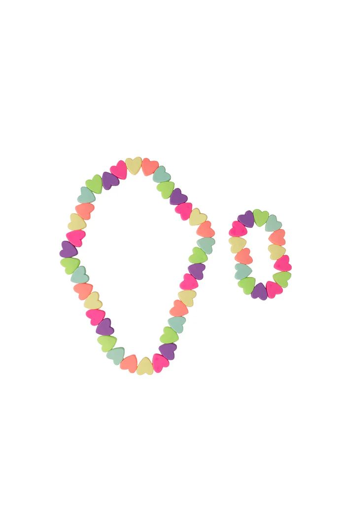 Great Pretenders - Sweet Tart Heart Necklace &amp; Bracelet Set