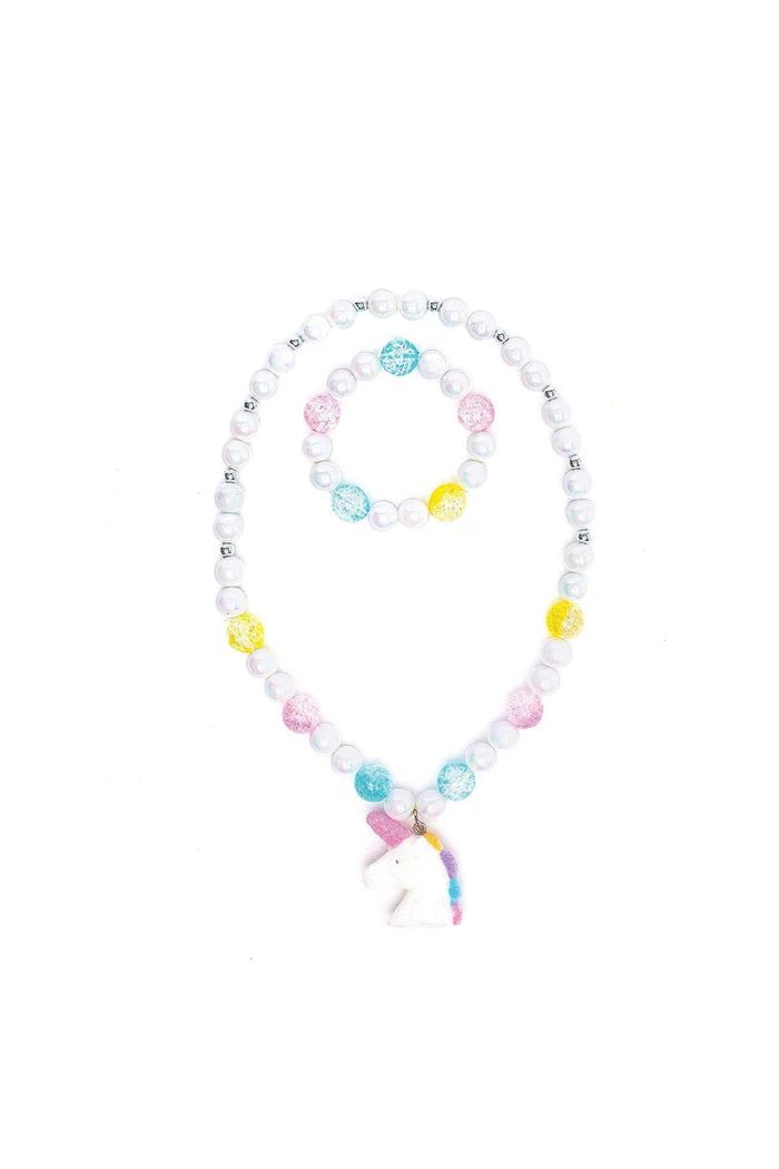 Great Pretenders - White Unicorn Necklace &amp; Bracelet Set