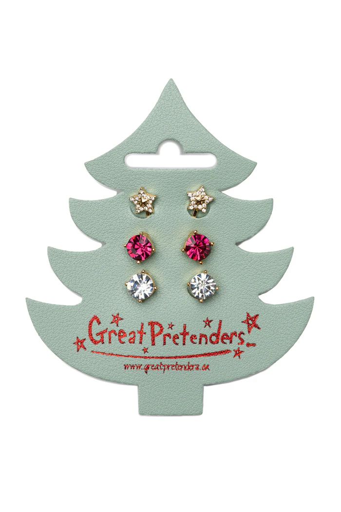 Great Pretenders - Holiday Pleather Tree Clip on Earrings