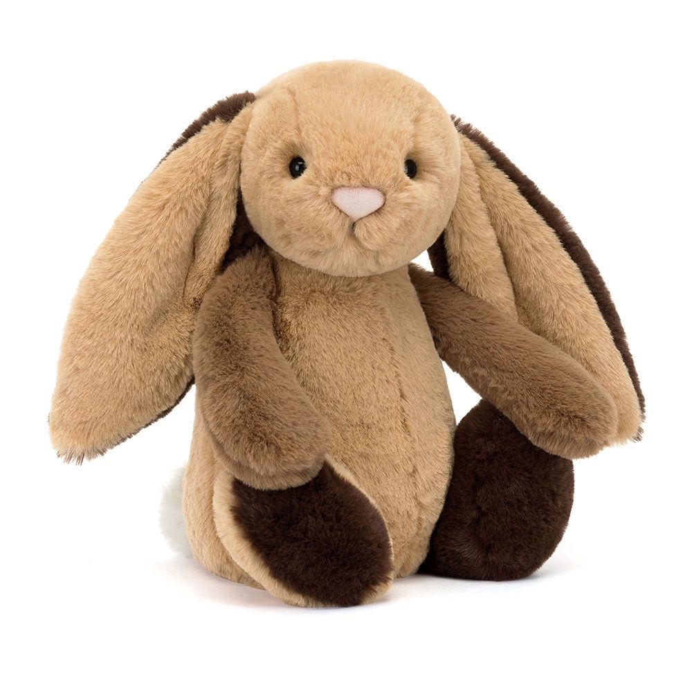 Jellycat - Medium Bashful Patchwork Brown Bunny Original