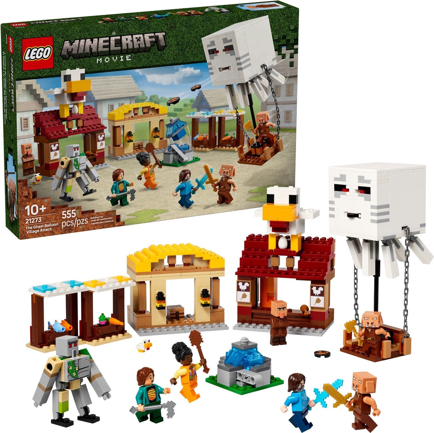 Lego A Minecraft Movie 21273 - The Ghast Balloon Village Attack