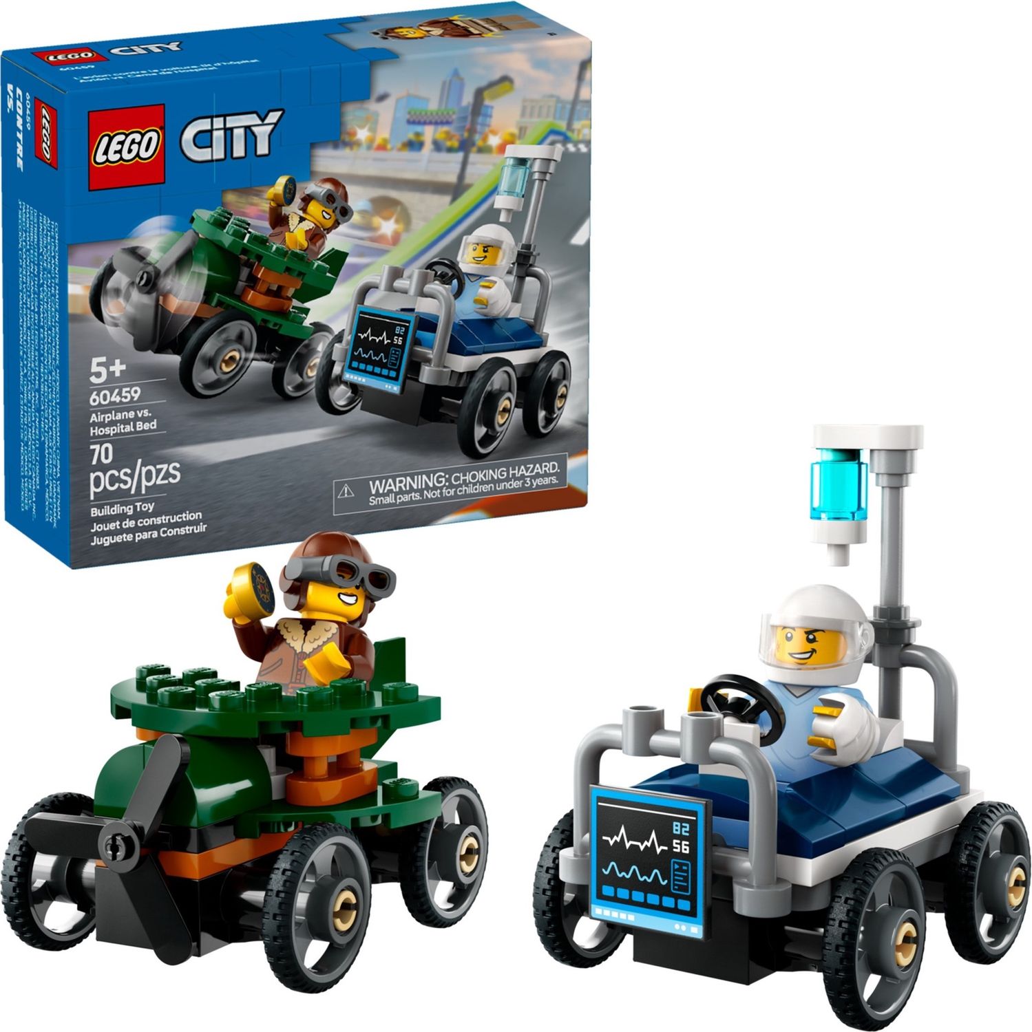 Lego City 60459 - Airplane vs. Hospital Bed Race Car Pack