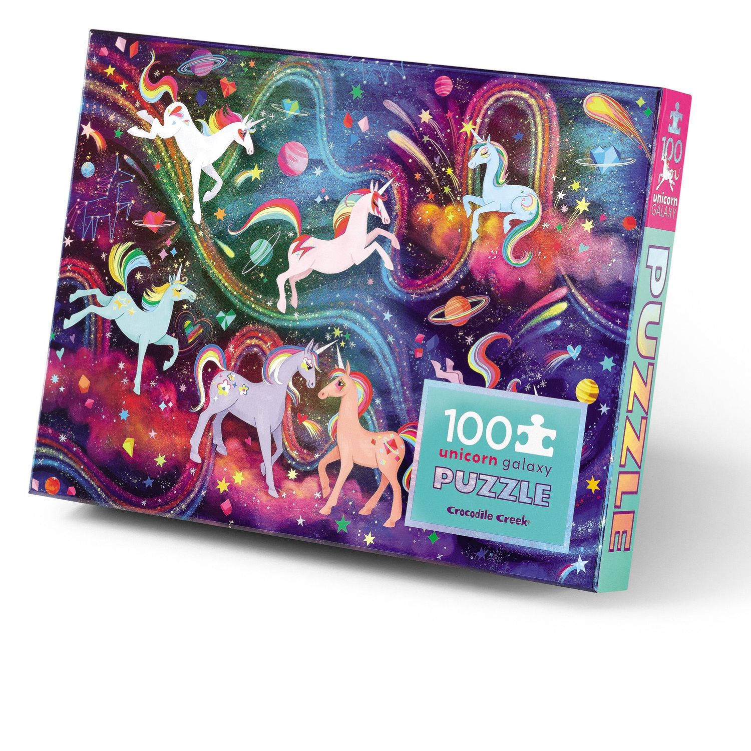 Crocodile Creek 100 Piece Holographic Puzzle - Unicorn Galaxy