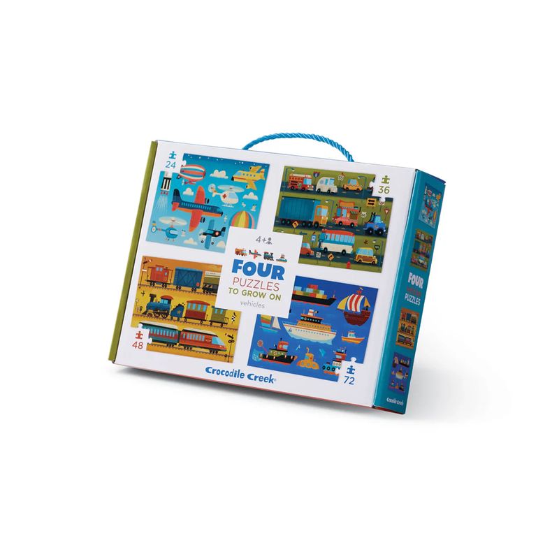 Crocodile Creek Four Puzzle Set - Vehicles