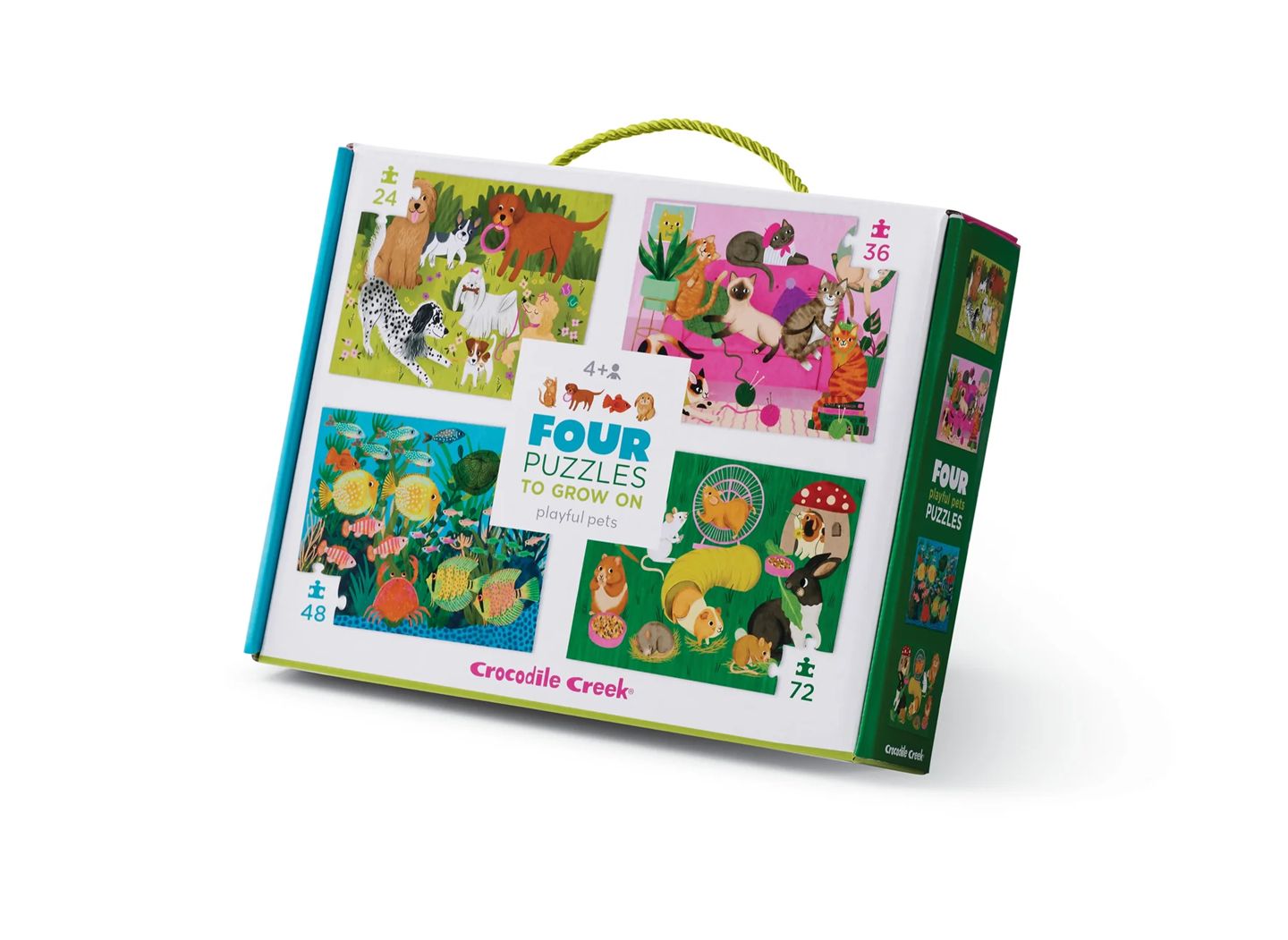 Crocodile Creek Four Puzzle Set - Playful Pets